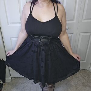 Gothic Velvet Burnout Bats Purple Lined Sundress XL